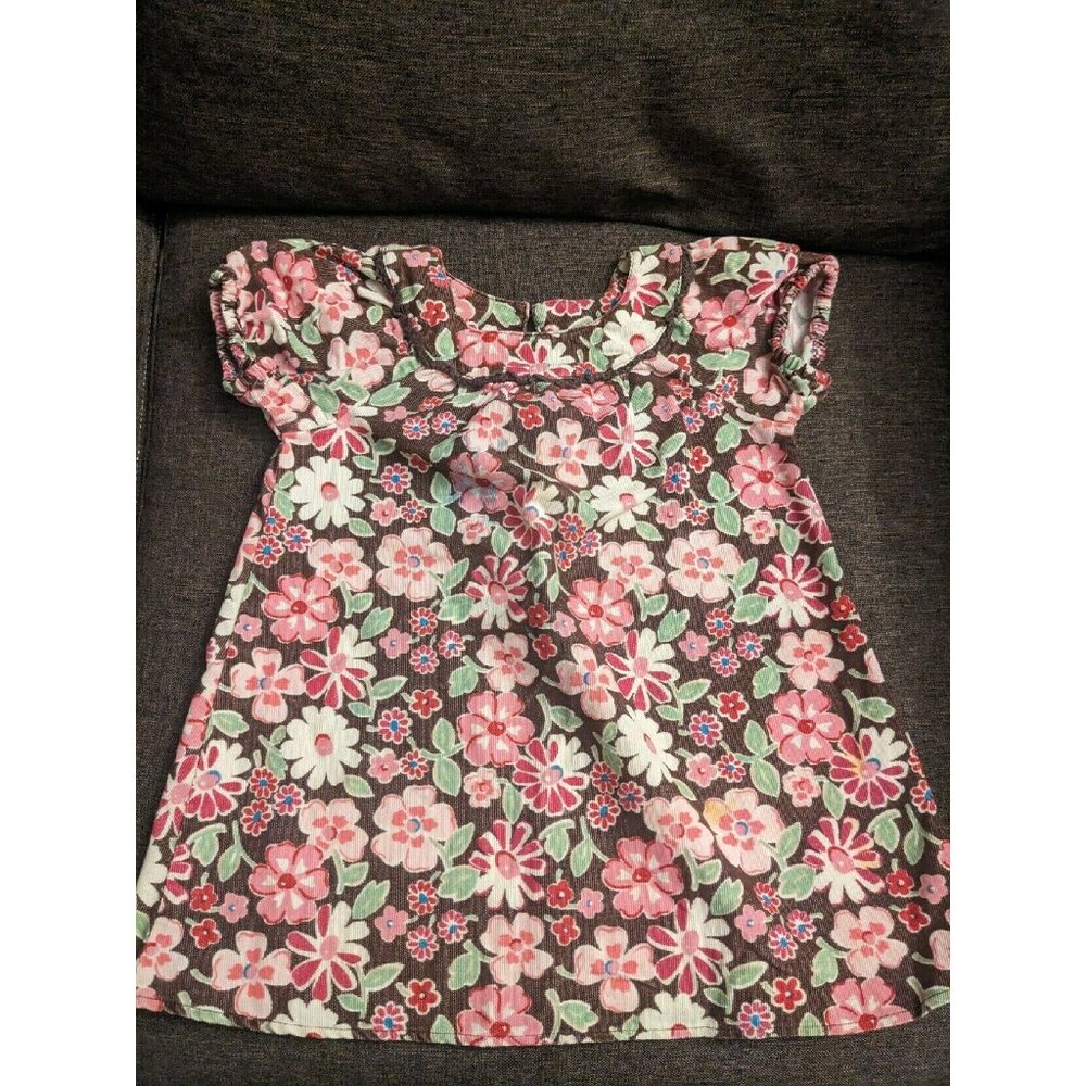 Flowered Corduroy Play Dress
